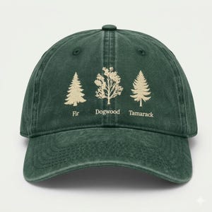 Custom Embroidered Fir Dogwood Tamarack Cap, Anti MAGA Hat