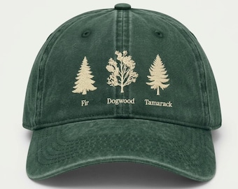 Cappello anti-MAGA con ricamo personalizzato in legno di abete e corniolo