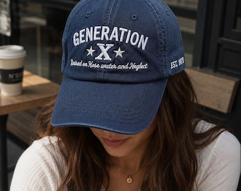 Custom Gen X Embroidered Cap, Nostalgic Father's Day Gift