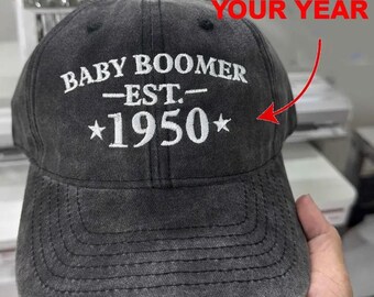 Embroidered Custom Year Baby Boomer Hat, Low Profile Dad Cap