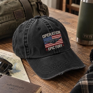 Embroidered Operation Epic Fury Hat, Patriotic Military Hat