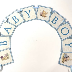 Classic Winnie The Pooh Baby Shower Banner Baby Boy Pooh Shower Bunting Garland Party Decoration
