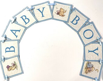 Classic Winnie The Pooh Baby Shower Banner Baby Boy Pooh Shower Bunting Garland Party Decoration