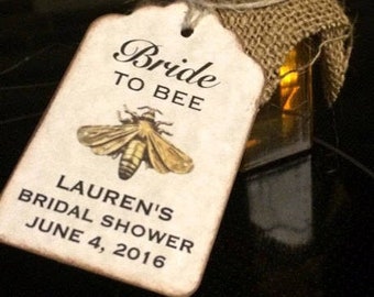 BRIDE TO BEE Bridal Shower  Favor Tags Honey Jar Pot Thank You Favor Gift Label Tags - Set of 50