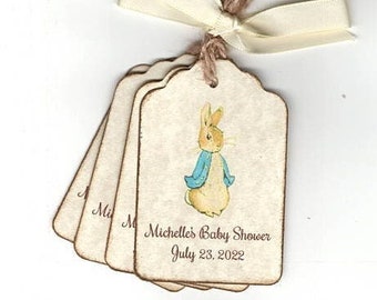 Peter Rabbit Baby Shower Favor Tags Beatrix Potter Thank You Birthday Christening Baptism Favor Tags - Set of 20 Vintage Style