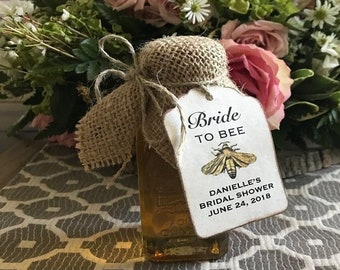 Honey Jar Bridal Shower Favor Thank You Tags - Bride To BEE Favor Label Tags For Bridal Shower -  Set of 50