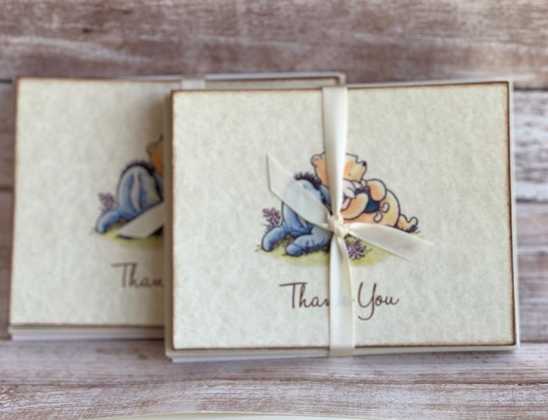 Winnie The Pooh Baby Shower Thank You Folded Note Cards Etsy