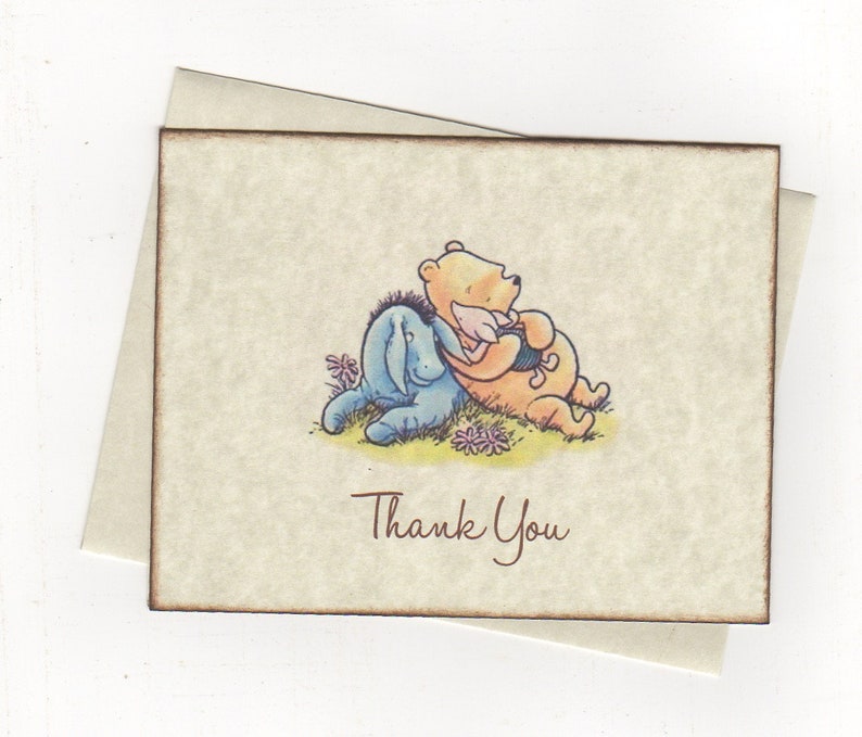 Winnie The Pooh Baby Shower Thank You Folded Note Cards | Etsy