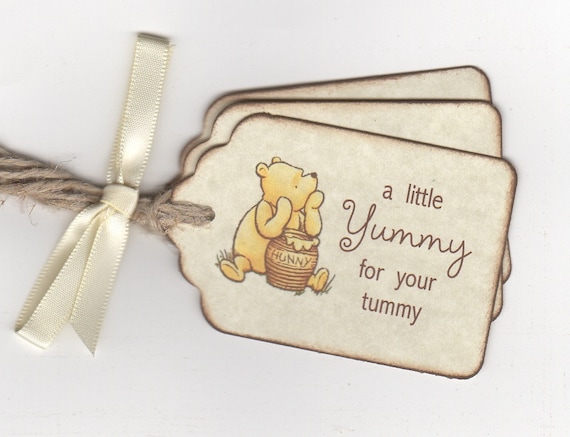 Classic Winnie The Pooh Baby Shower Honey Pot Favor Tags A Etsy