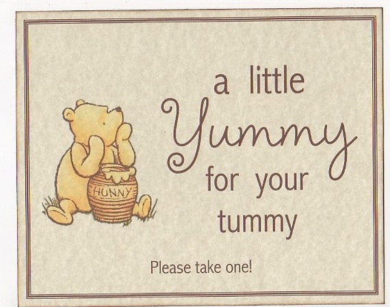 Winnie The Pooh Baby Shower Sign A Little Yummy For Your Tummy Etsy