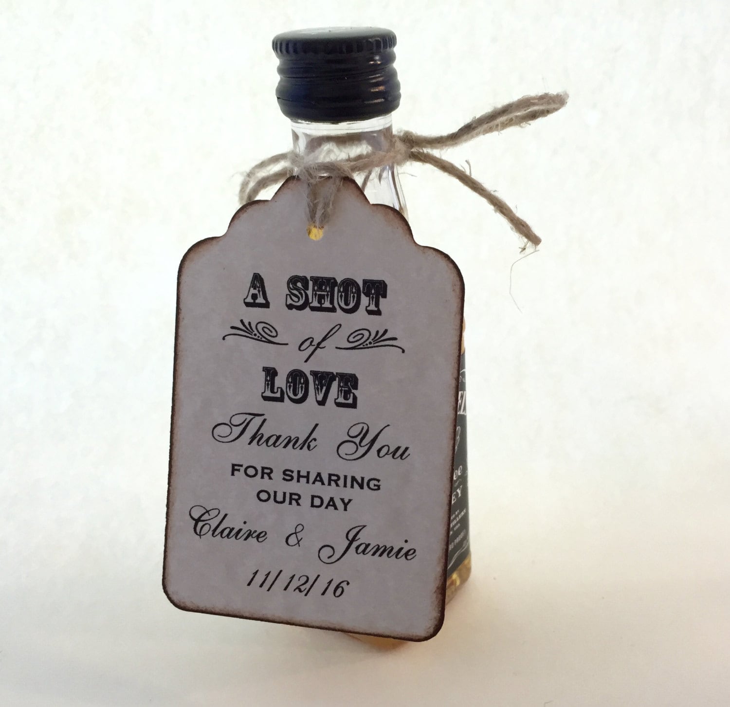 Miniature spirit bottle labels