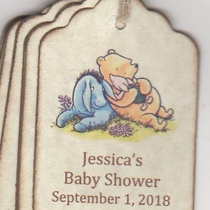 Winnie The Pooh Baby Shower Tags Personalized Pooh Thank You Favor Tags Baby Christening Birthday Party Favor Tags Set of 20 image 6