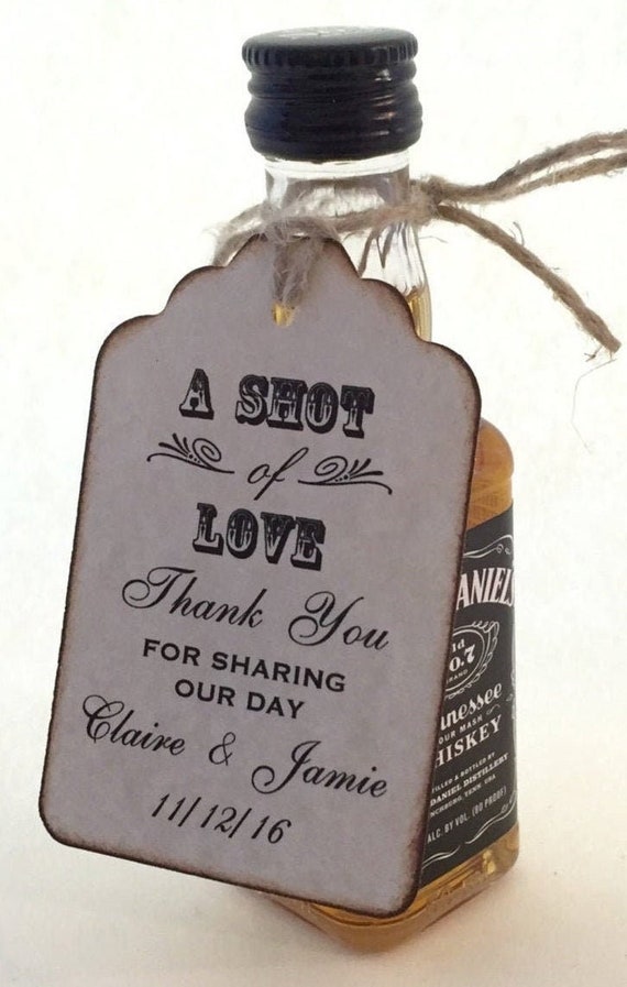 Mini Wine Bottle Wedding Favor Tags Bridal Shower Personalized Etsy