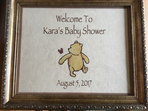 Winnie The Pooh Welcome Baby Shower Sign Boy Or Girl Etsy