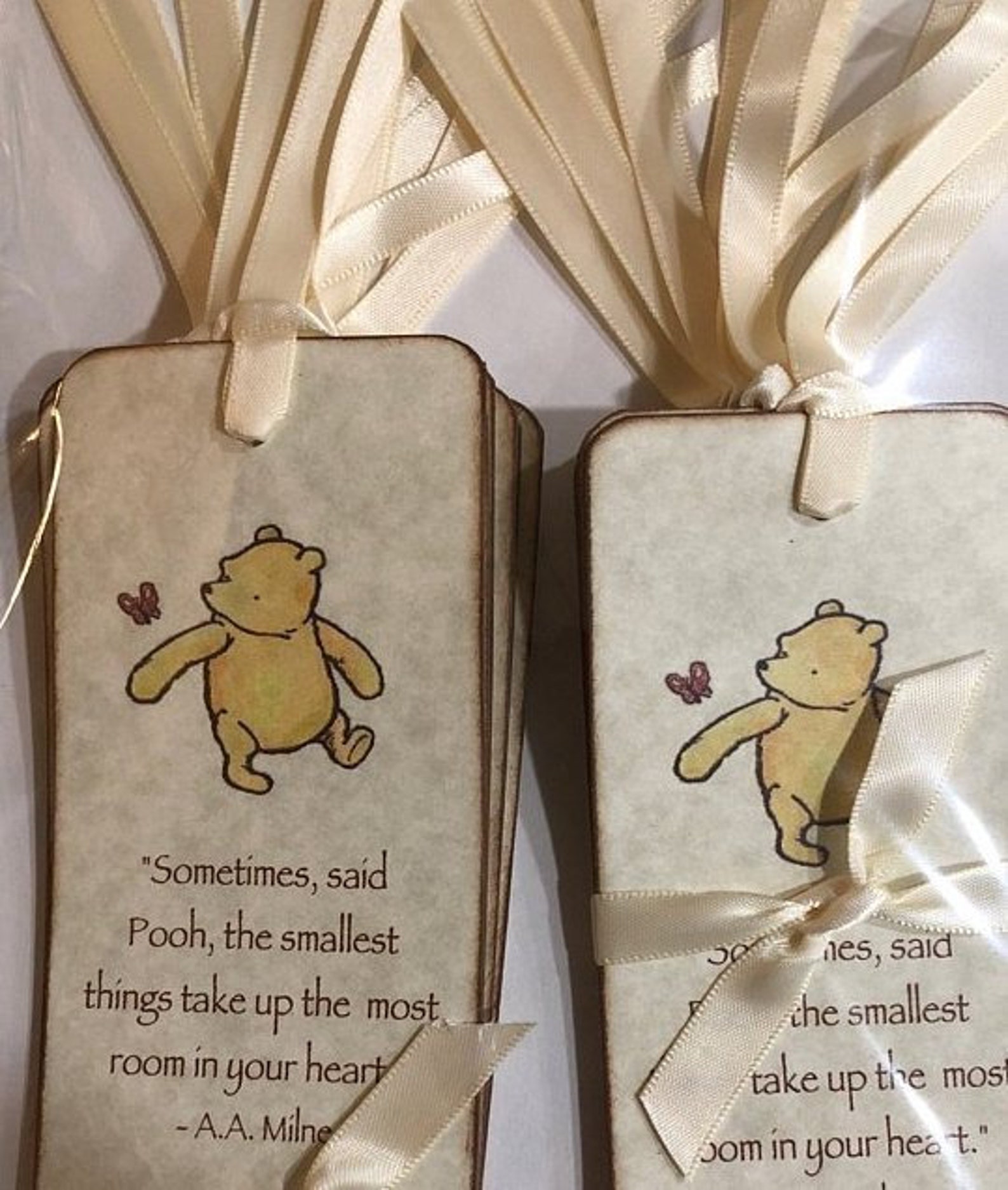 Winnie the Pooh Baby Shower Bookmark Favors Birthday Party Etsy