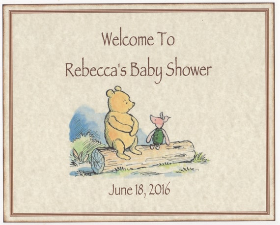 Winnie The Pooh Piglet Baby Shower Welcome Sign Boy Or Girl Etsy
