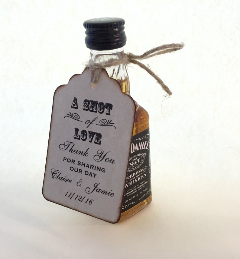 SHOT OF LOVE Wedding Favor Thank You Mini Liquor Bottle Favor Etsy