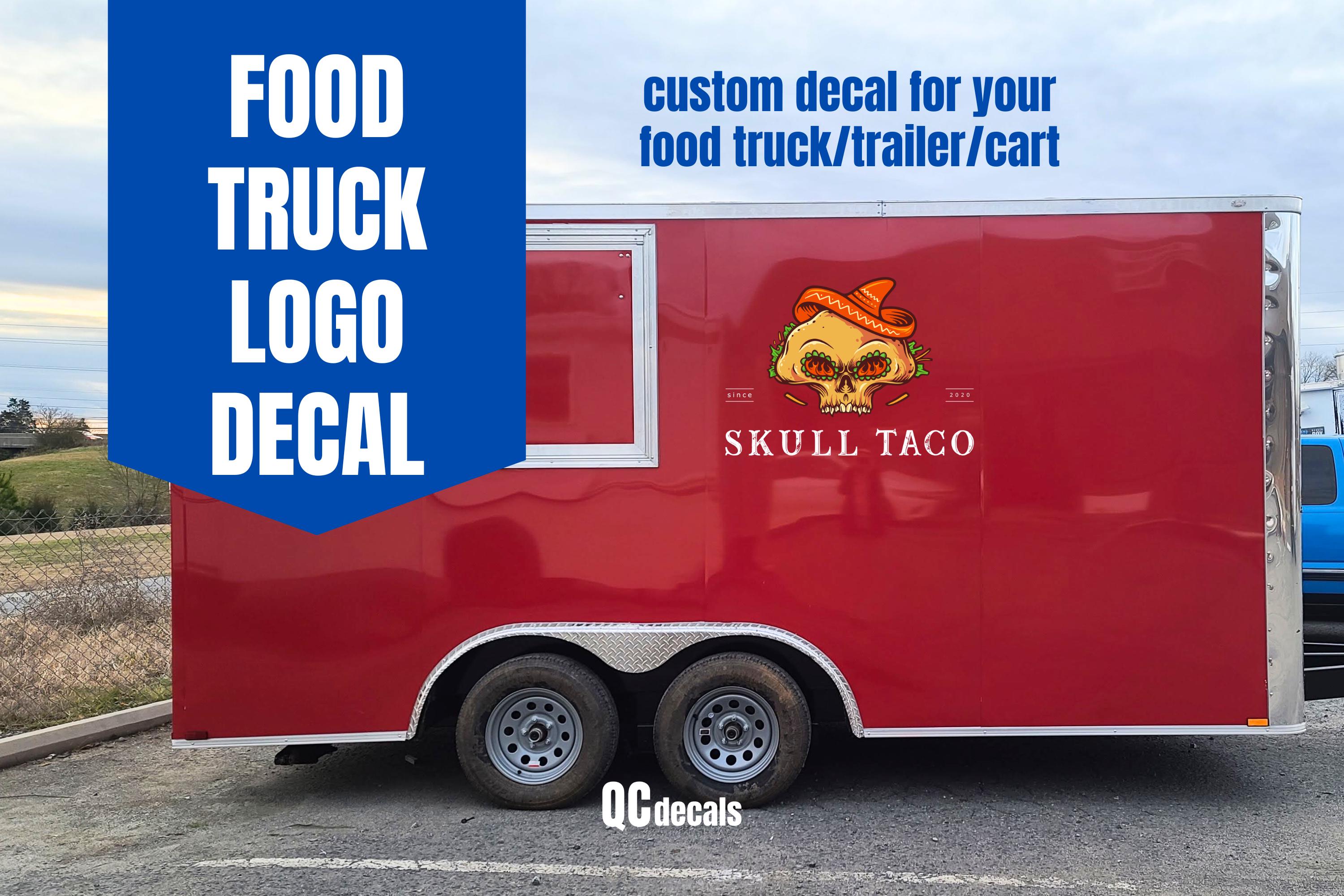Food Decals Food Truck Logo Decal Custom Full Color Menu for Food Trucks/trailer ...