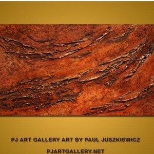 DEEP TEXTURE Competition textured abstract Paul Juszkiewicz cognac brown 48x24 image 2