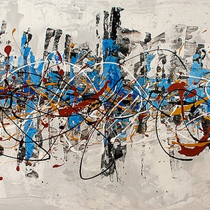 Enormous original abstract by Paul Juszkiewicz 72 inch 6 ft long Free Shipping image 5