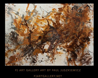Huge Splash abstract by Pawel Juszkiewicz enormous pouring 48"x34" - Free Shipping
