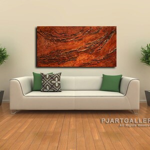 DEEP TEXTURE Competition textured abstract Paul Juszkiewicz cognac brown 48x24 image 5