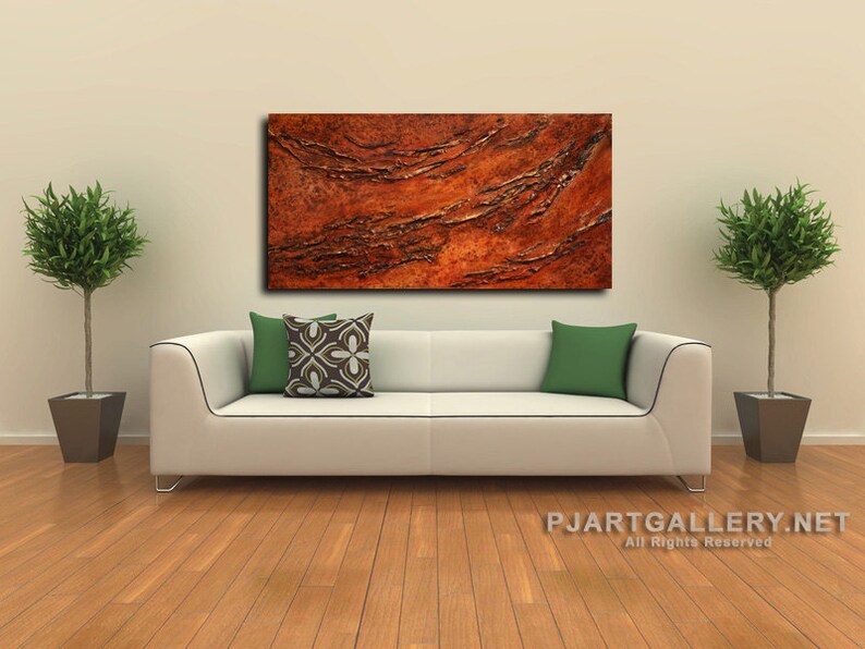 DEEP TEXTURE Competition textured abstract Paul Juszkiewicz cognac brown 48x24 imagem 5