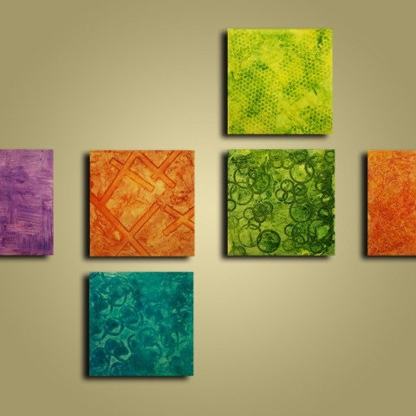 Set of 6 canvas modern abstract Paul Juszkiewicz