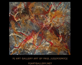 Huge Splash abstract by Pawel Juszkiewicz enormous pouring 46&quot;x40&quot; - Free Shipping