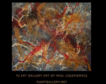 Huge Splash abstract by Pawel Juszkiewicz enormous pouring 46"x40" - Free Shipping