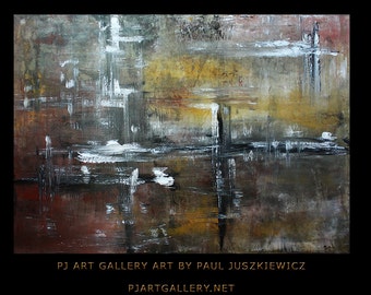 NOD abstract by Paul Juszkiewicz 34"x48" minimalism multi red