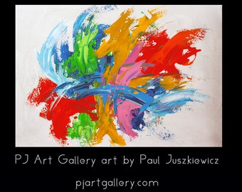 Color Fusion abstract "Euphoria" by Pawel Juszkiewicz enormous texture 48" X 36" - Ready To Ship - Free Shipping