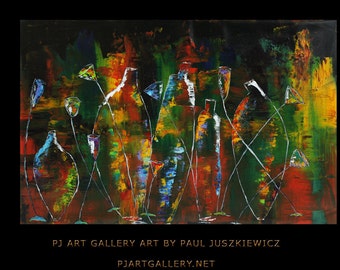 The Bottles abstract knife by Paul Juszkiewicz black red - Free Shipping