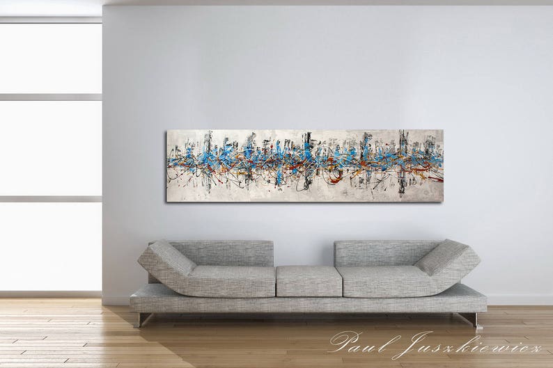 Enormous original abstract by Paul Juszkiewicz 72 inch 6 ft long Free Shipping image 2