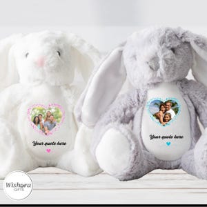 Personalized Photo Plush Animal - Custom Quote Keepsake - Handmade in UK