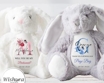 Personalised Teddy Bunny Flower Girl Page Boy Wedding Keepsake Gift
