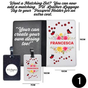 Personalised Passport Holder & Luggage Tag Set – Custom Name Travel Gift for Kids and Adults