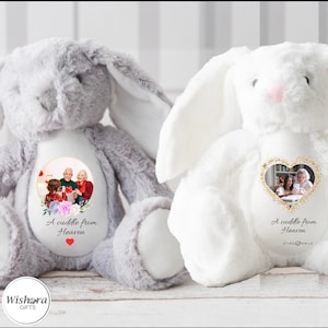 Un Abrazo desde el Cielo – Peluche u Ornamento Personalizado con Foto y Texto – Regalo Conmemorativo – Recuerdo Personal