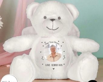 Un Abrazo desde el Cielo – Peluche u Ornamento Personalizado con Foto y Texto – Regalo Conmemorativo – Recuerdo Personal