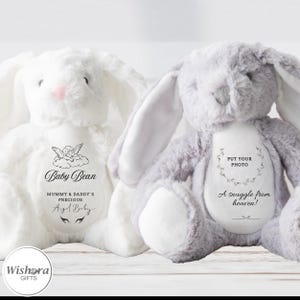 Eine Umarmung aus dem Himmel – Personalisierter Gedenkbär oder Anhänger mit Foto und Text – Trauergeschenk – Erinnerungsgeschenk