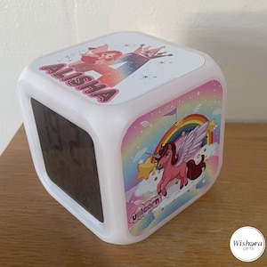 Personalised Kids LED Alarm Clock – Name & Photo – Custom Light-Up Digital Clock – Birthday Gift for Boys or Girls