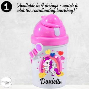 Set Unicornio Personalizado – Botella y Bolsa Térmica con Nombre | Vuelta al Cole | Sin BPA e Isotérmico