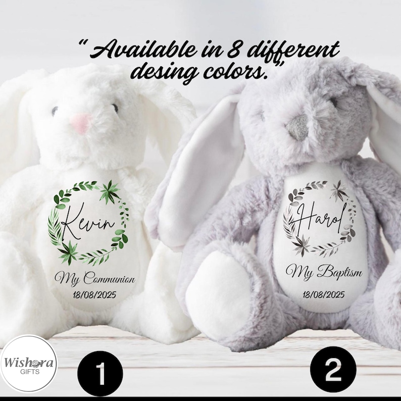 Personalized Plush Animal – Communion or Baptism Gift, Keepsake Toy - Etsy