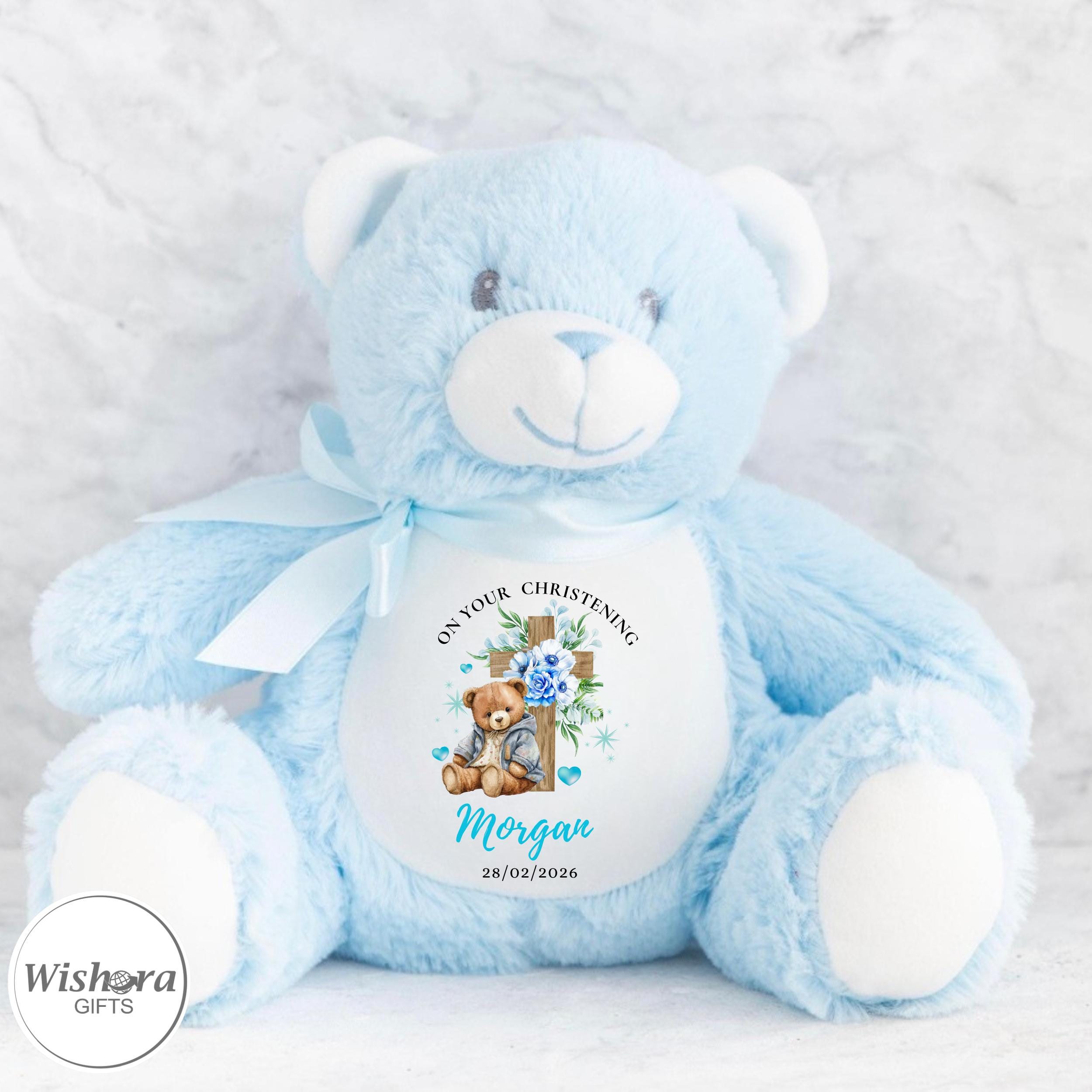 CALAMITA ORSETTO CON CUORI GADGET REGALO BATTESIMO BAMBINO - Doni