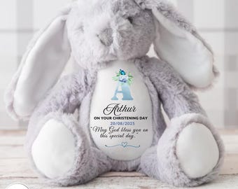 Gepersonaliseerd  Konijn – Doopcadeau met Naam, Datum & Zegenwens