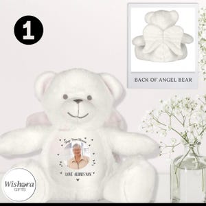 Un Abrazo desde el Cielo – Peluche u Ornamento Personalizado con Foto y Texto – Regalo Conmemorativo – Recuerdo Personal