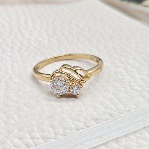 925 Sterling Silber 14K Gold Vermeil CZ Ring Zierliche Zirkonia Stapelring Minimalist Vergoldeter Schmuck Geschenk für Sie