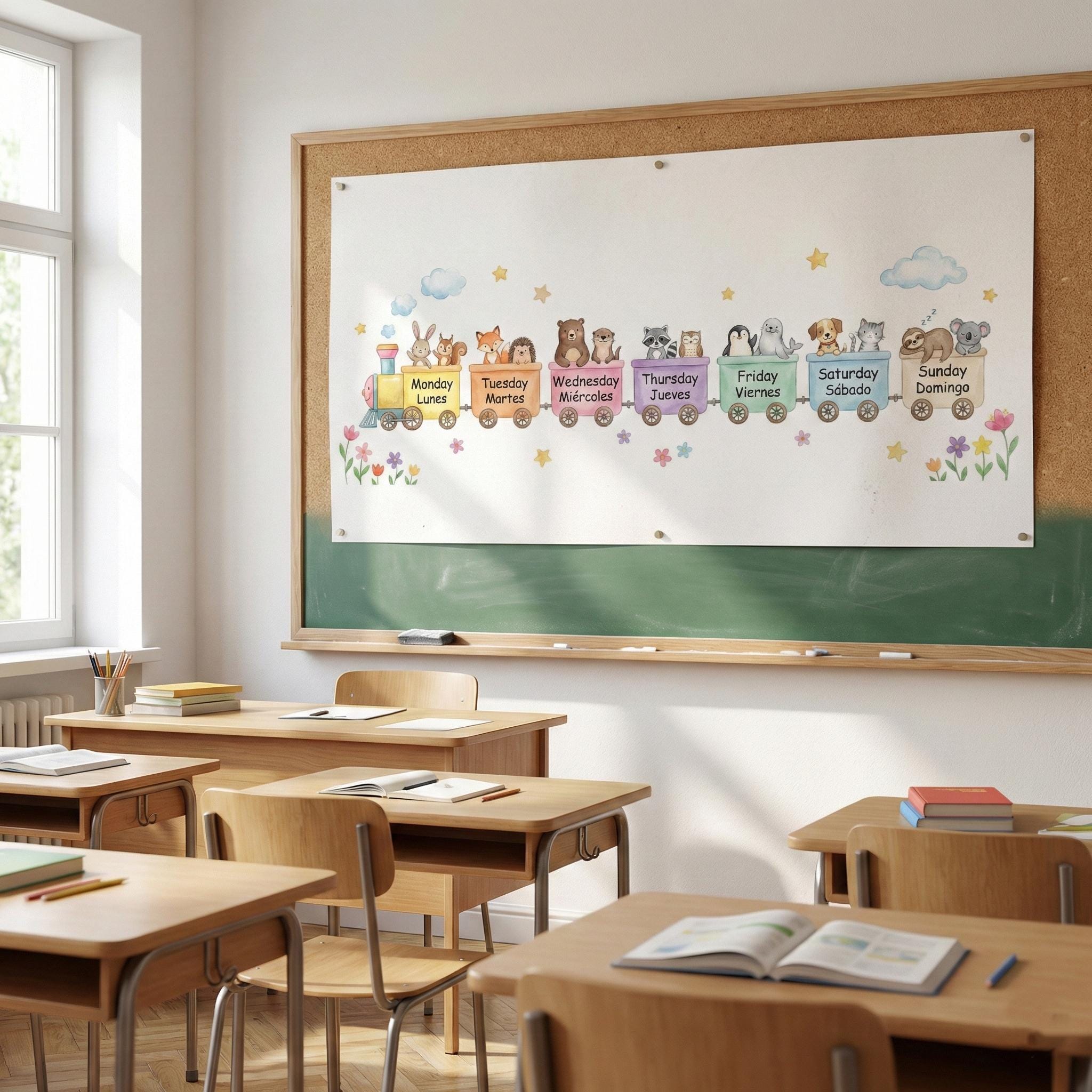 Bilingual Educational Posters Spanish English Montessori Classroom ...