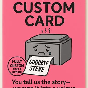 Funny Personalized Farewell Card for Coworker Unique Custom Goodbye Office Gift Printable Designed from Scratch in Any Language no Template