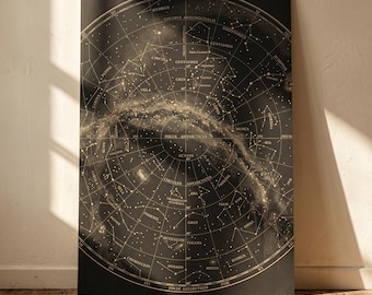 Custom Star Map Poster Personalized Night Sky Print Celestial Constellation Art Wall Decor Unique Anniversary Gift Borderless Astronomy